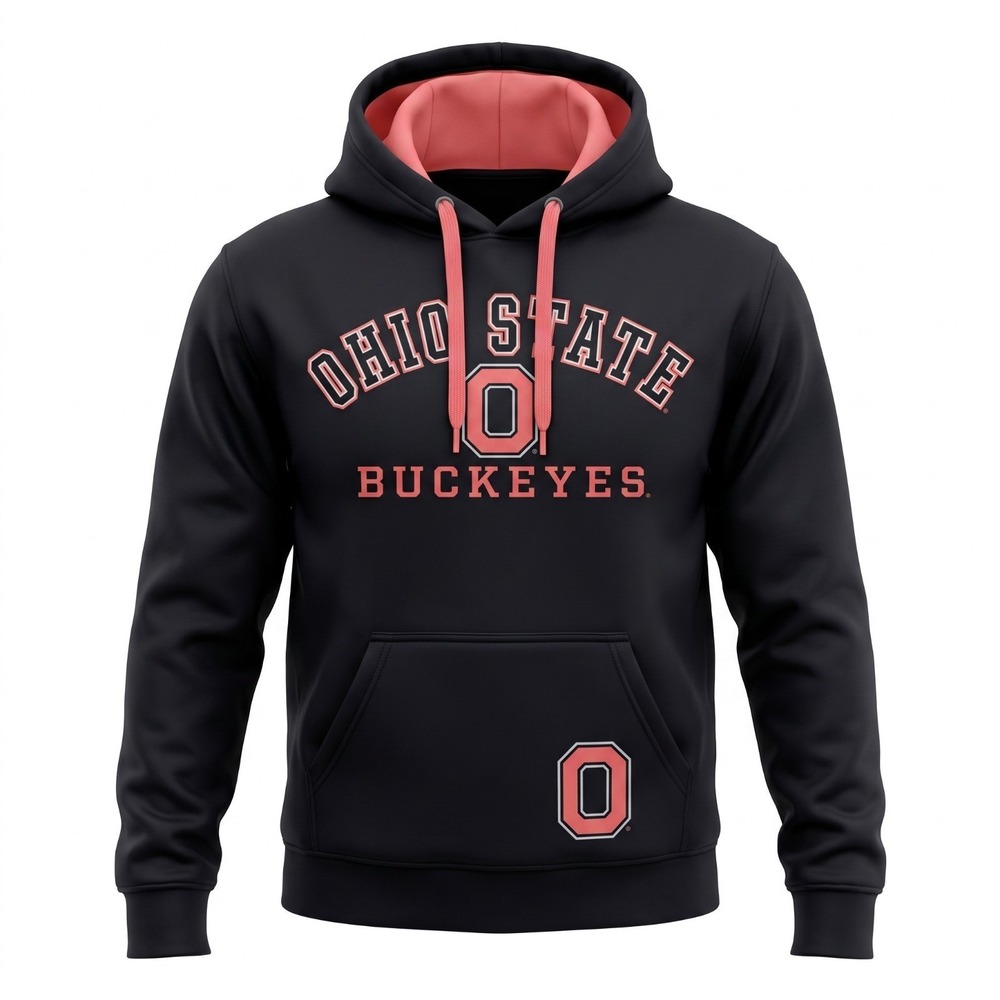Ohio State Buckeyes L STITCHED Large Pullover Hoodie Scarlet  BRUTUS OSU